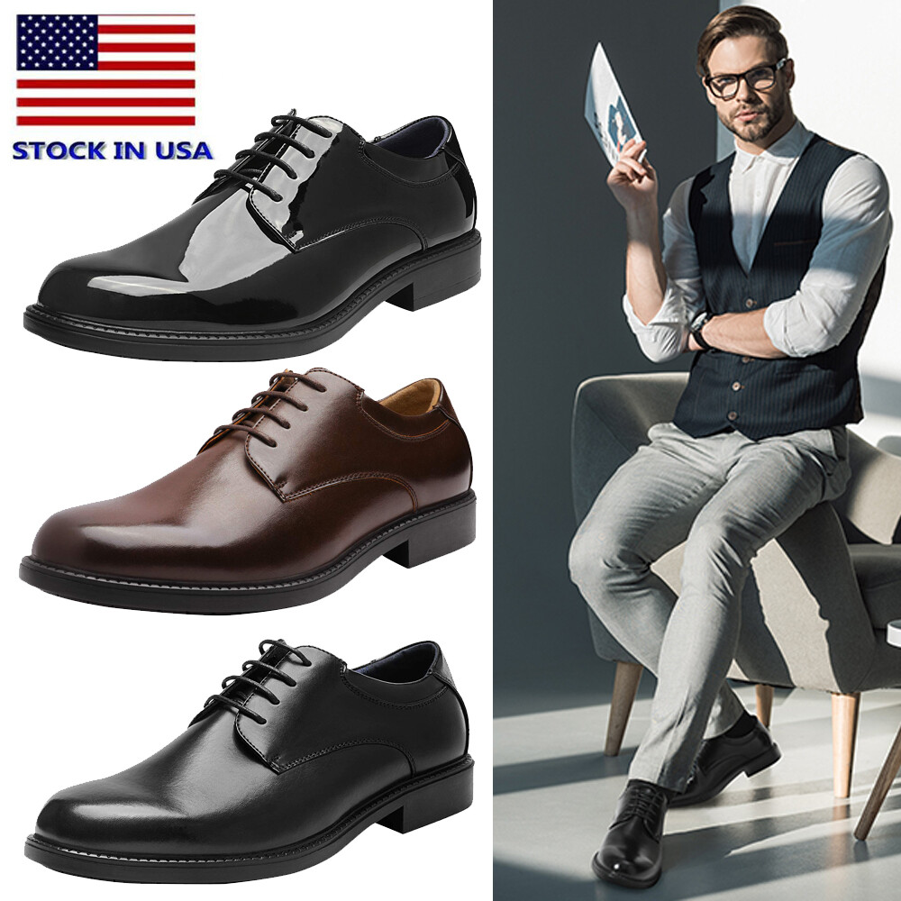 Men's Dress Oxford Derby Shoes Classic Lace Up Formal Business Shoes Wide Size