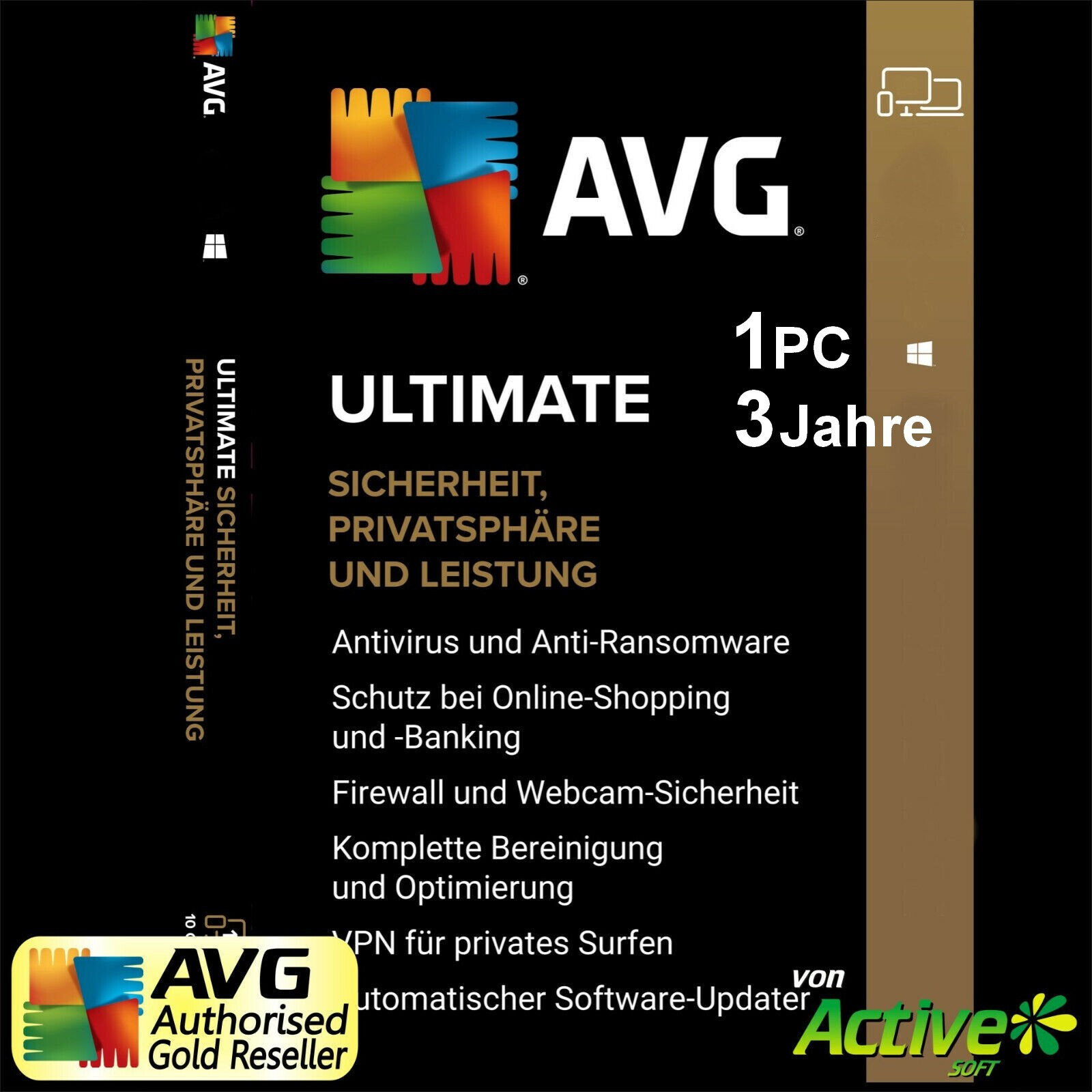 AVG ULTIMATE 2024 1 PC 3 Jahre | Internet Security, TuneUp, VPN, AntiTrack 2025