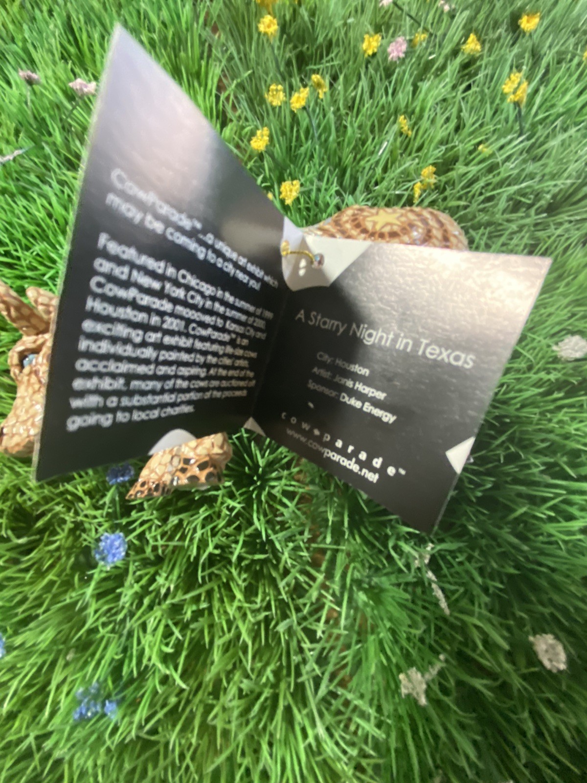 Cow Parade Starry Night In Texas 2002 Complete w/ Box & Tag Item #7255