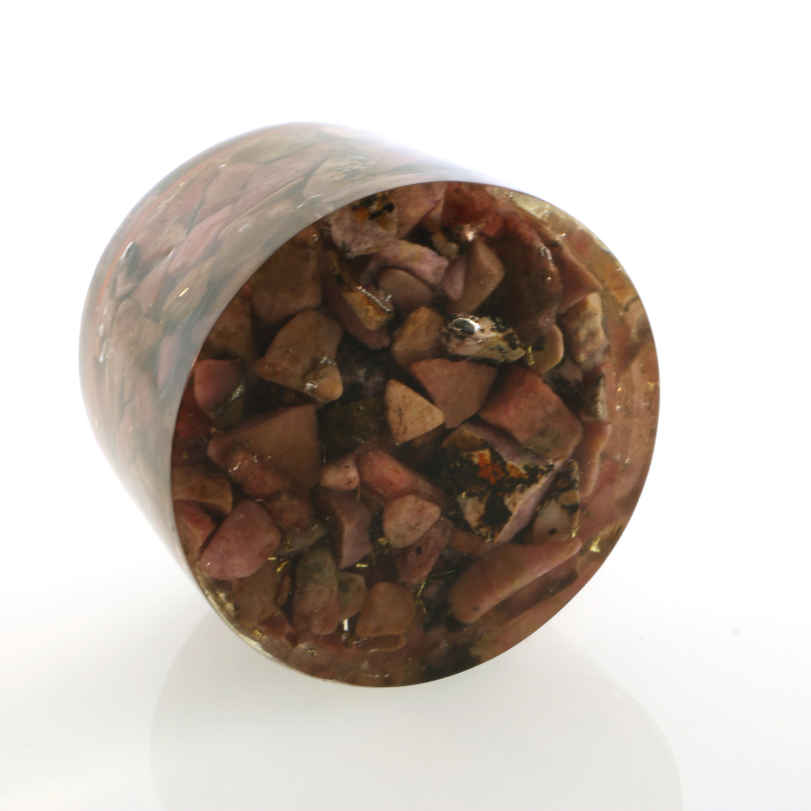 Natural Raw Rhodonite Orgone Tower Buster 1.75 Inch 5g & EMF Protection