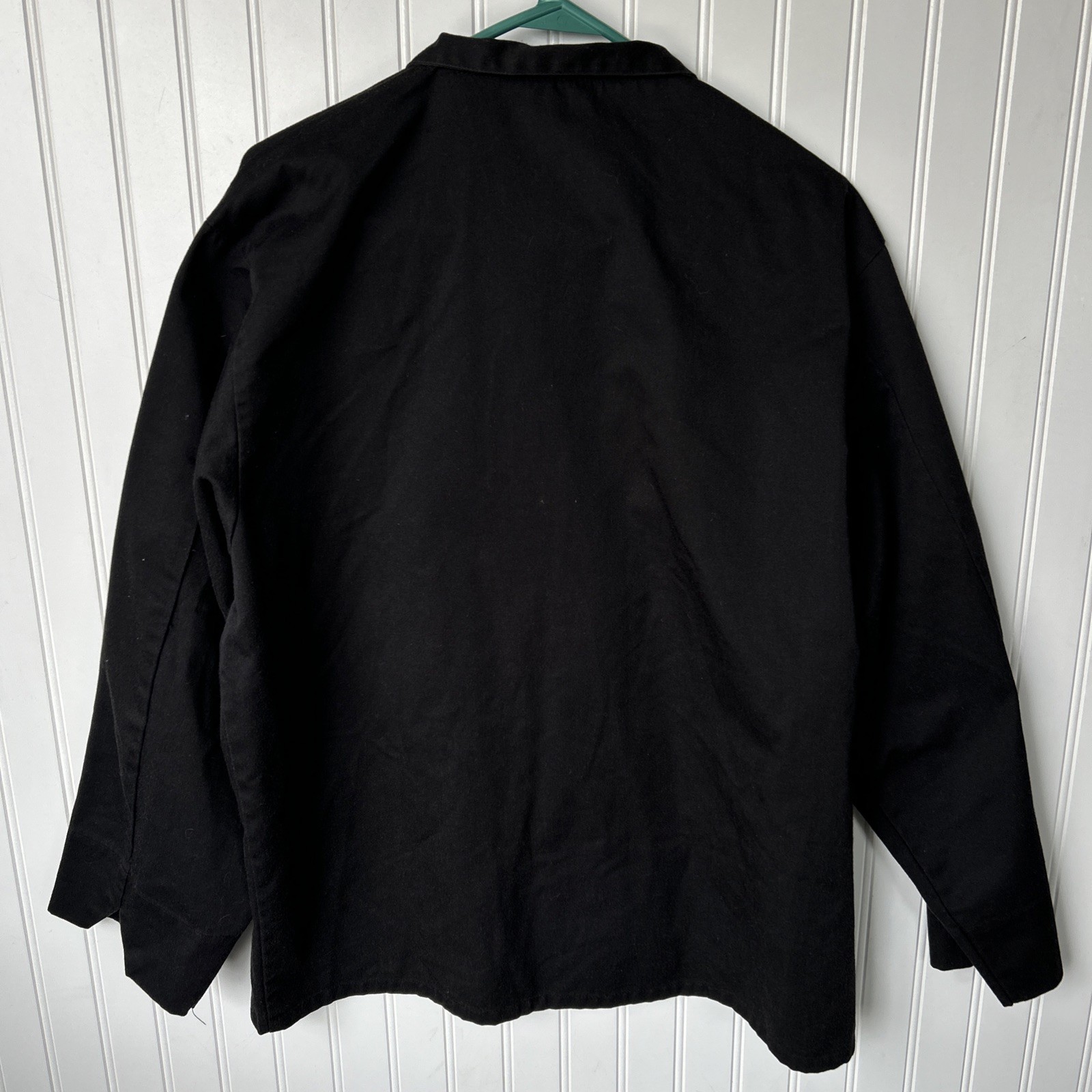 Happy Chef Men's Chef Coat Black Button-Down Long Sleeve L