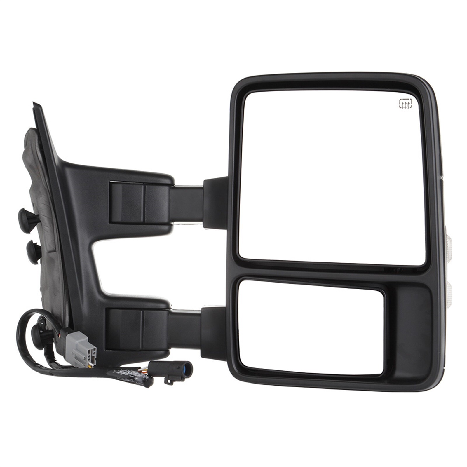 Tow Mirrors Power Heated SMOKE Turn Signal Light For 99-07 Ford F250 Super Duty