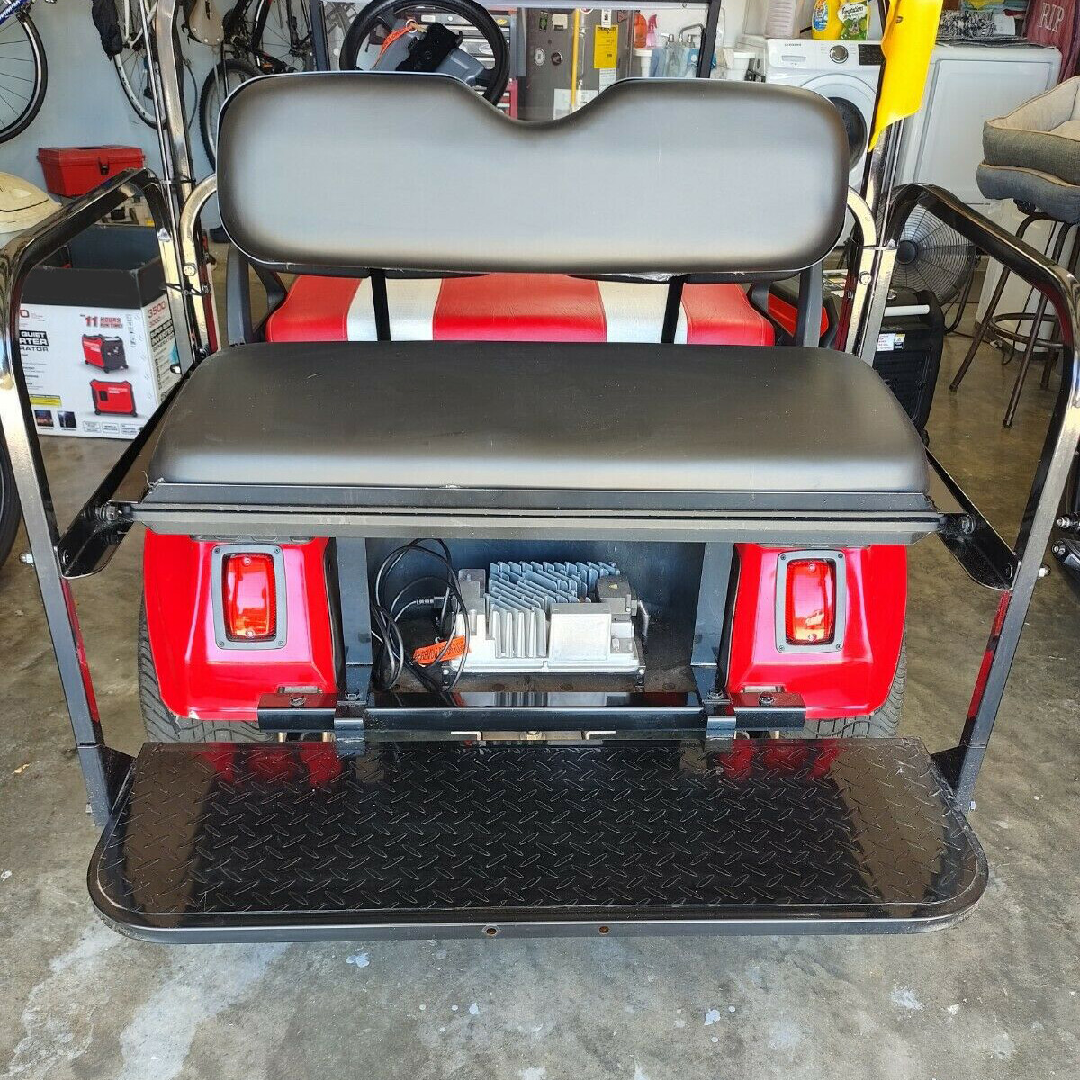 Fit Club Car DS Golf Cart Flip Folding Rear Back Seat Kit - Black