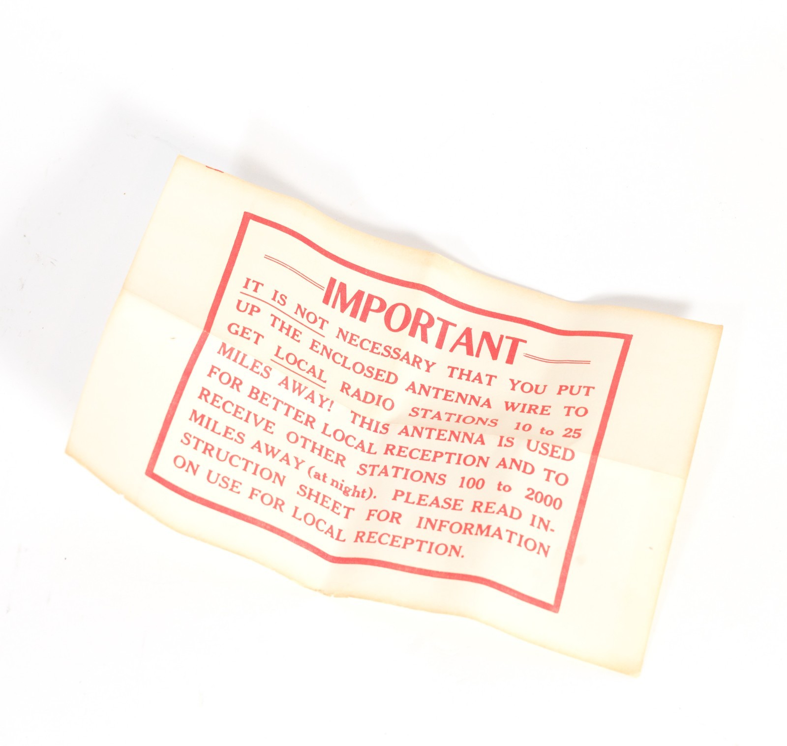 Vintage TinyTone Pocket Crystal Radio In Box w/LOTS of Original Paper * Works