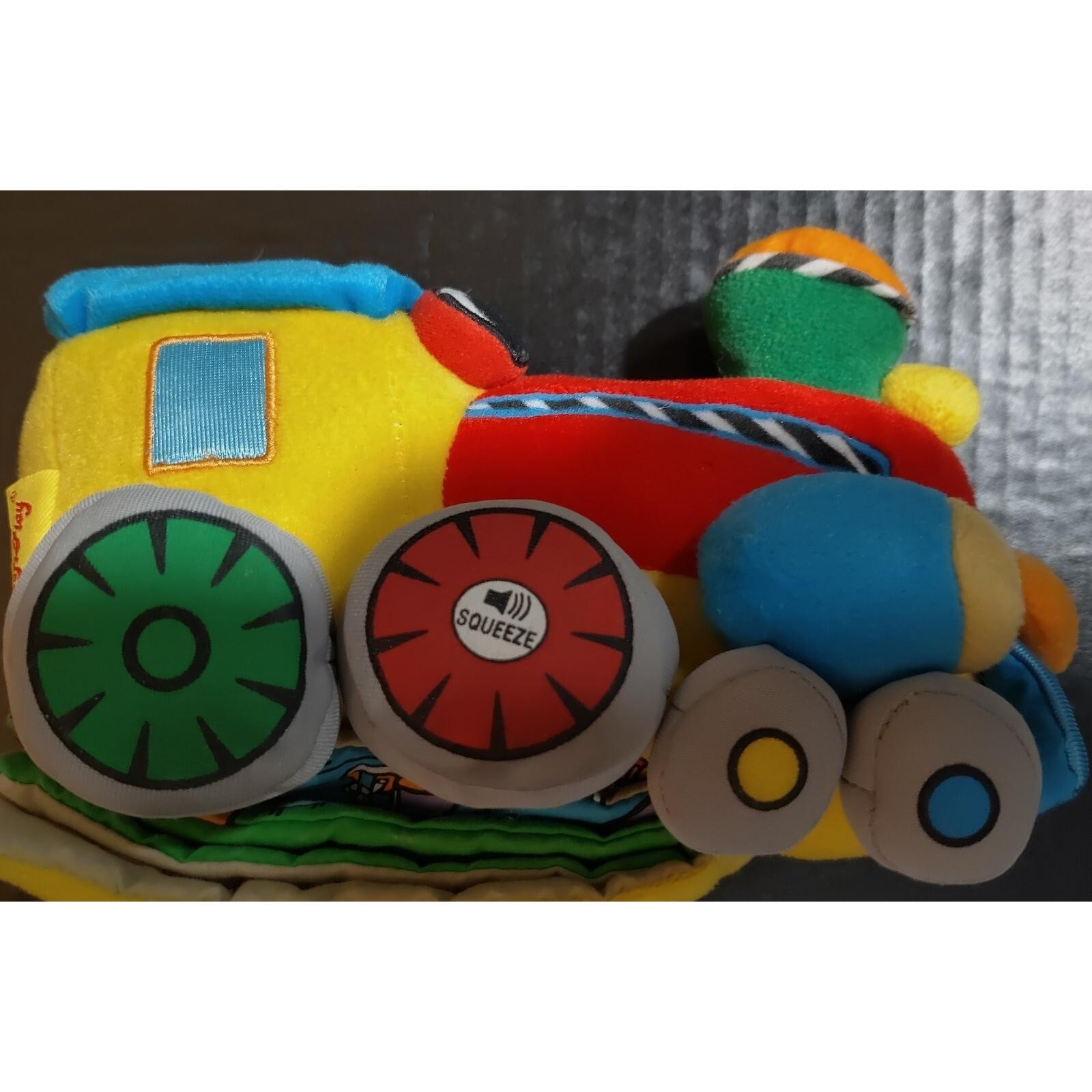 Soft Play Train Book All Aboard Train Rattle Plush Soft Cloth Toy Stuffed 9"
