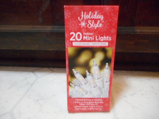 20ct Light Set String Miniature Clear Bulbs White Cord Christmas New