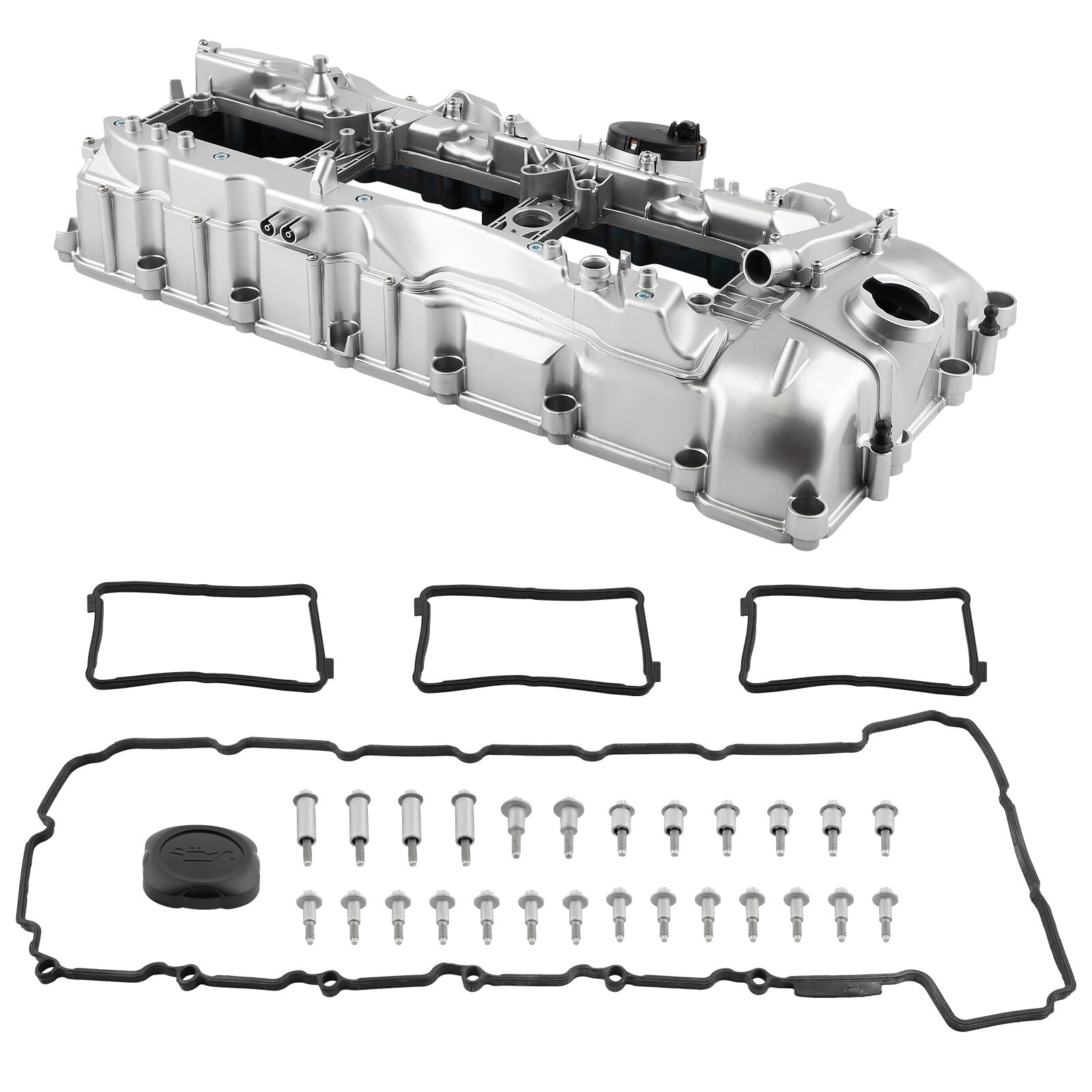 Aluminum Valve Cover & Gasket & Cap for BMW N55 135i 335i 535i 640i 740i X3 X5