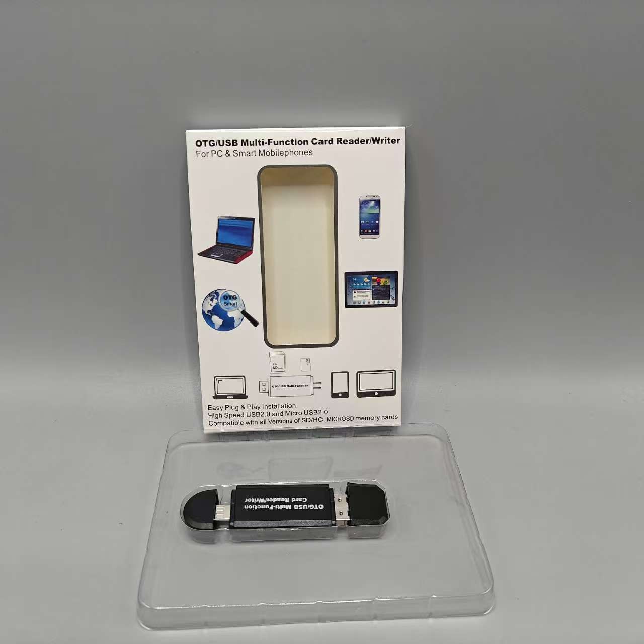 Micro USB OTG to USB 2.0 Adapter SD/Micro SD Card Reader With Standard USB Male