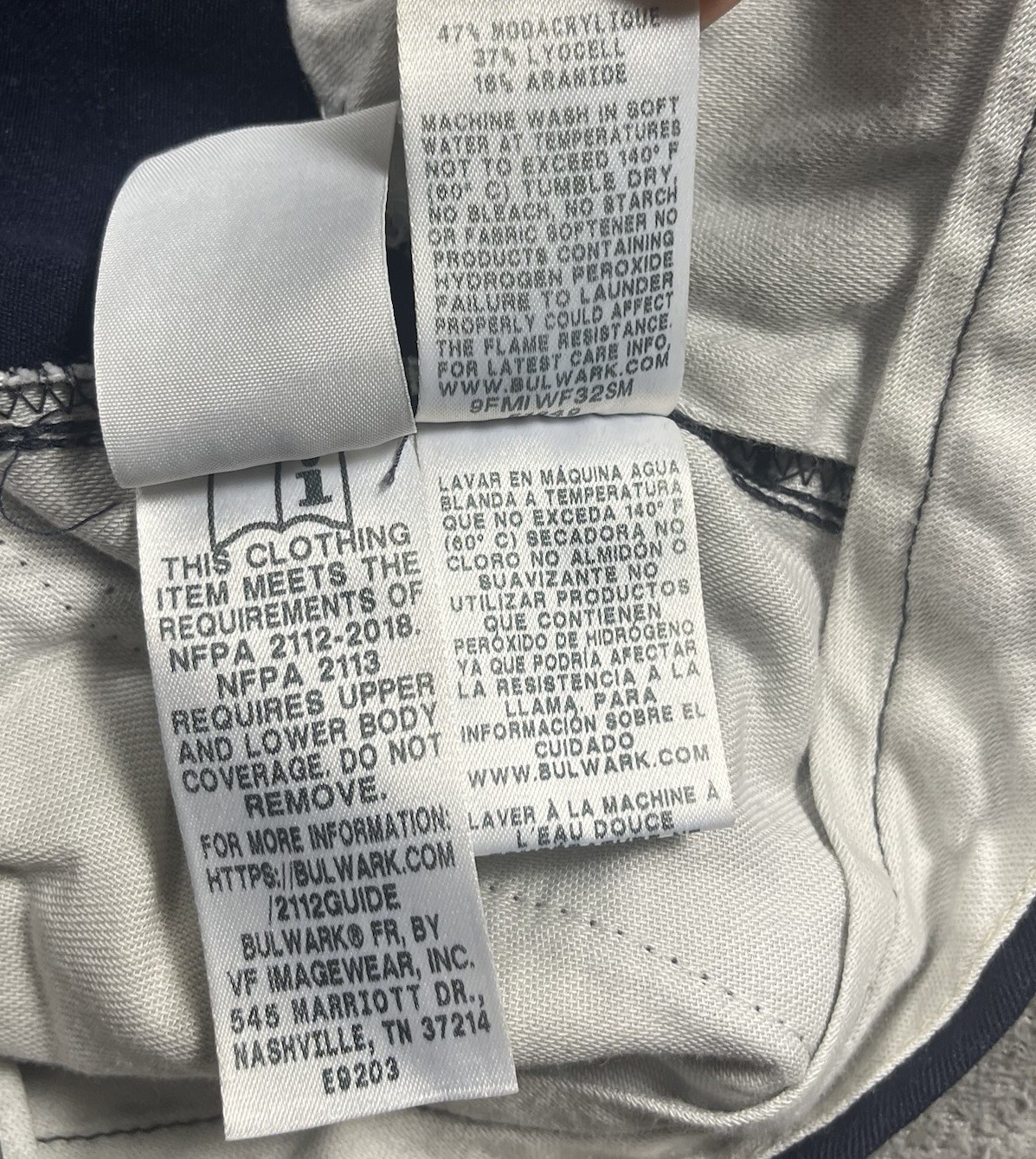 Bulwark FR Cargo Pants Mens 38 Navy Blue Flame Resistant NFPA 2112 Workwear