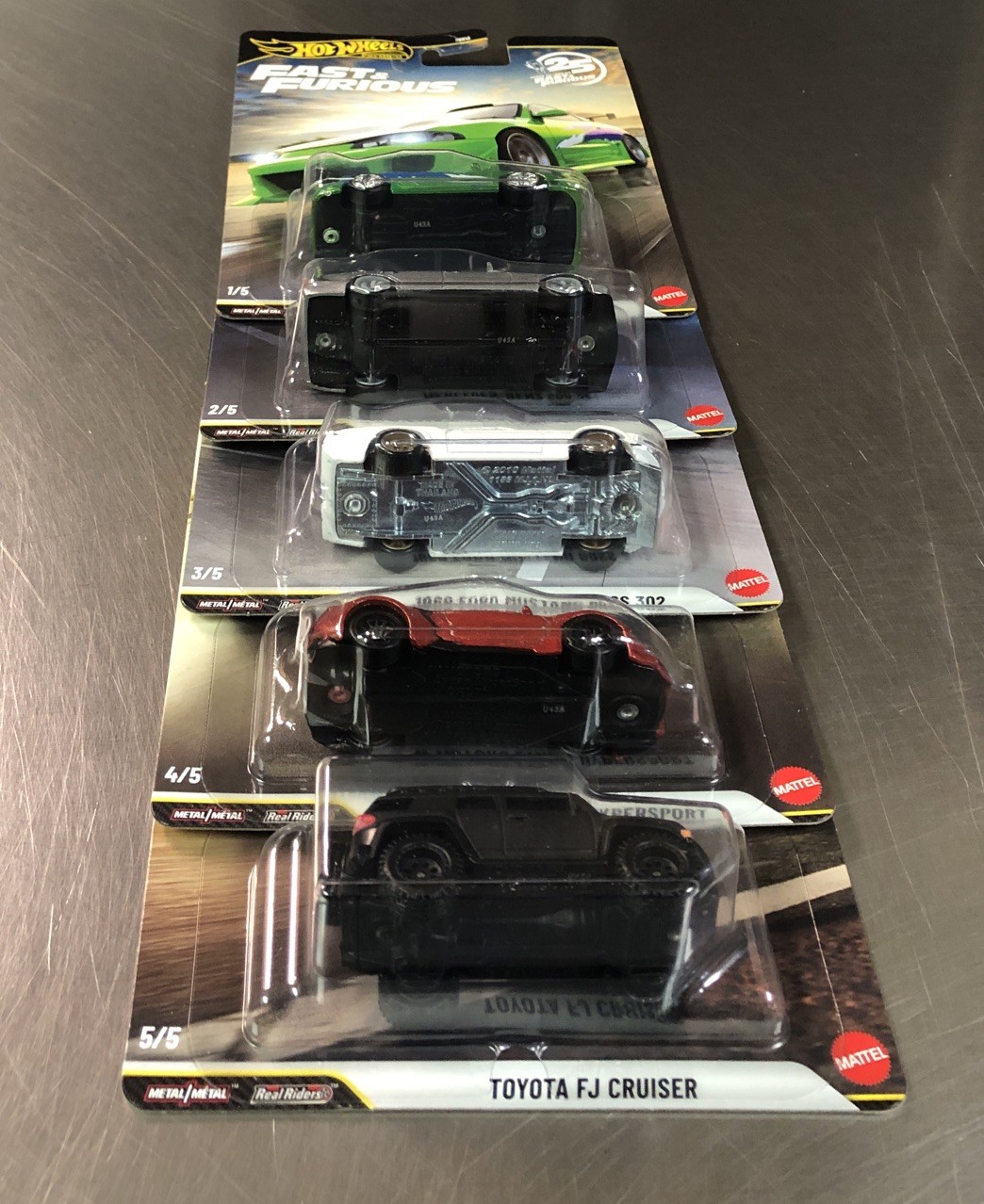 HOT WHEELS PREMIUM 25 YEARS OF FAST & FURIOUS CASE N 1995 MITSUBISHI SET OF 5