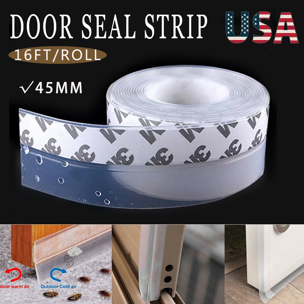 16.4Ft Silicone Seal Strip Door Weather Stripping Sealing Tape for Draft Stopper