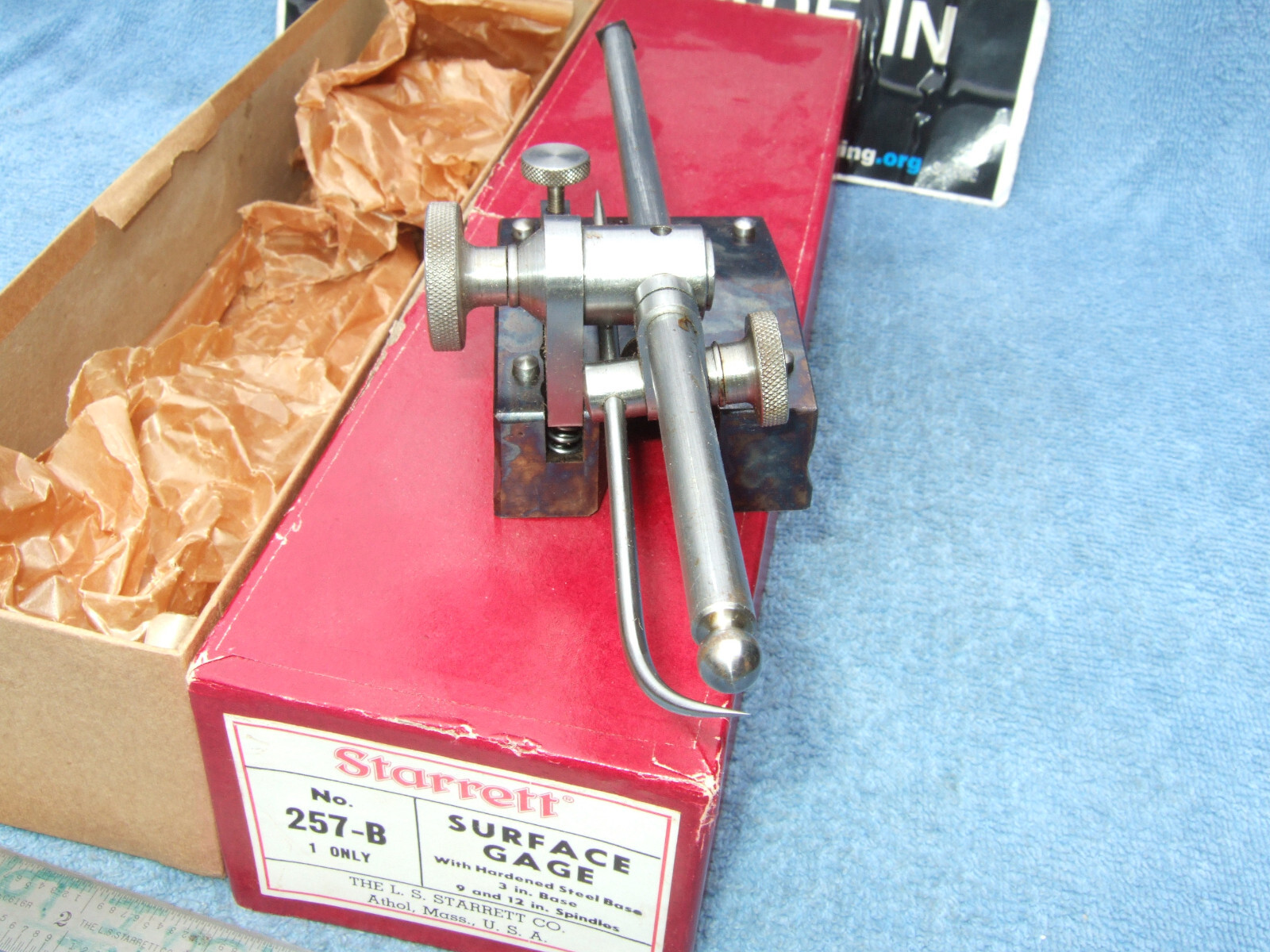 STARRETT SURFACE GAGE 257b OLD VINTAGE PRECISION INSPECTION TOOL GRINDER MILL #A