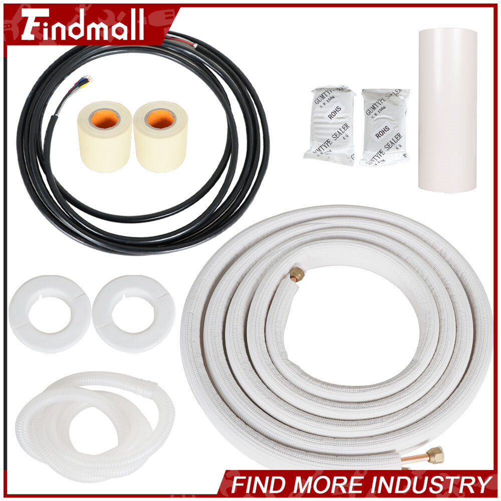Findmall 1/4-3/8 Dia. 16, 25, 50Ft Install Kit For Mini Split Heat Pump Systems