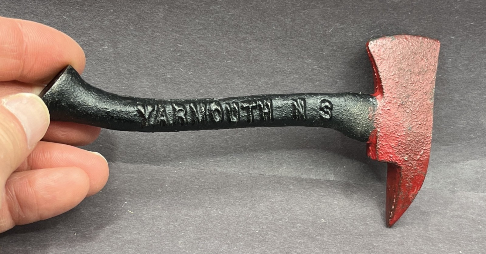 Vintage Firefighters Museum Nova Scotia Cast Iron Souvenir Axe Paperweight