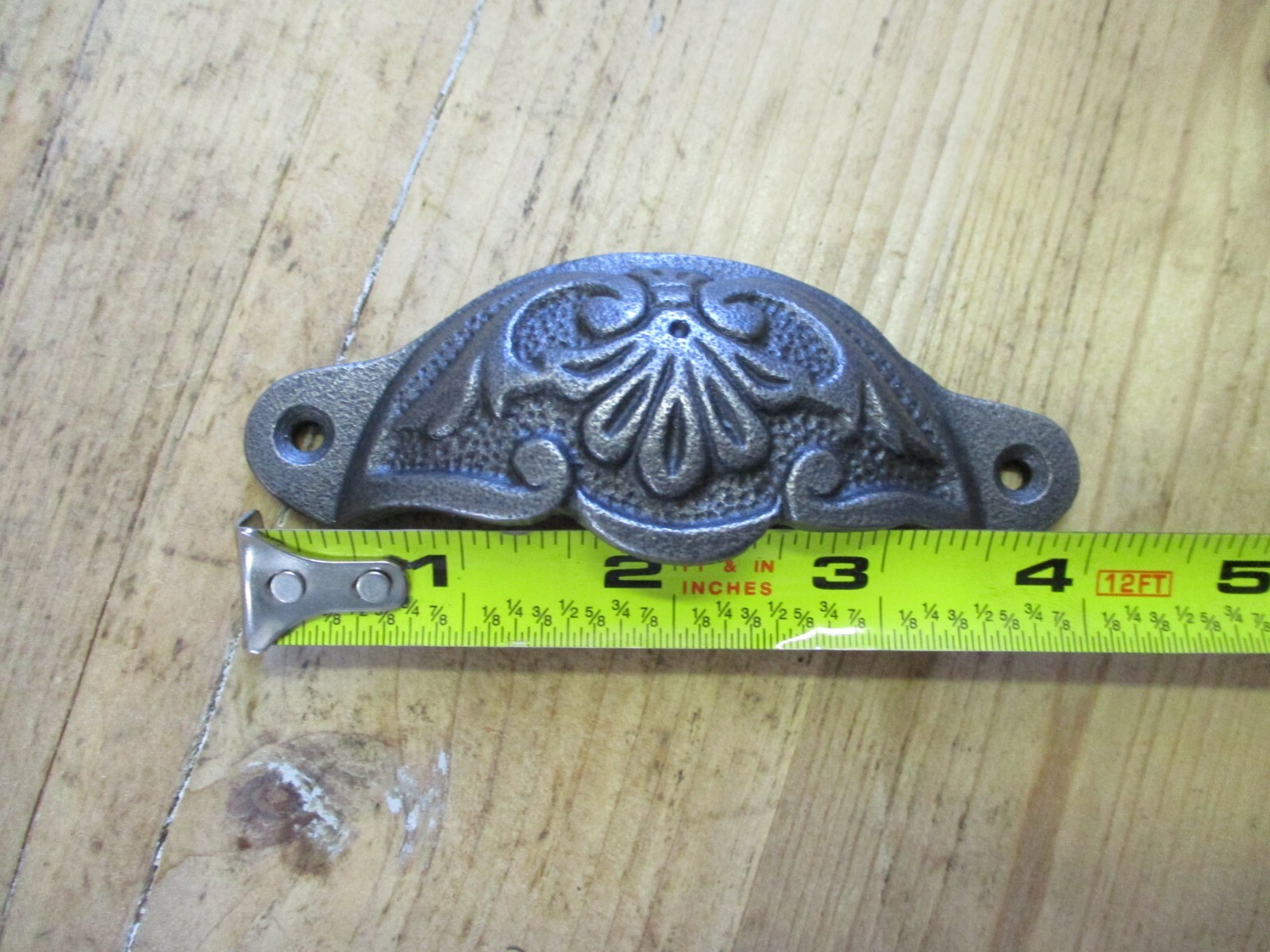 10 CUP PULLS 4 1/8 WIDE DRAWER VICTORIAN BIN HANDLES ANTIQUE LOOK IRON BEAUTIFUL