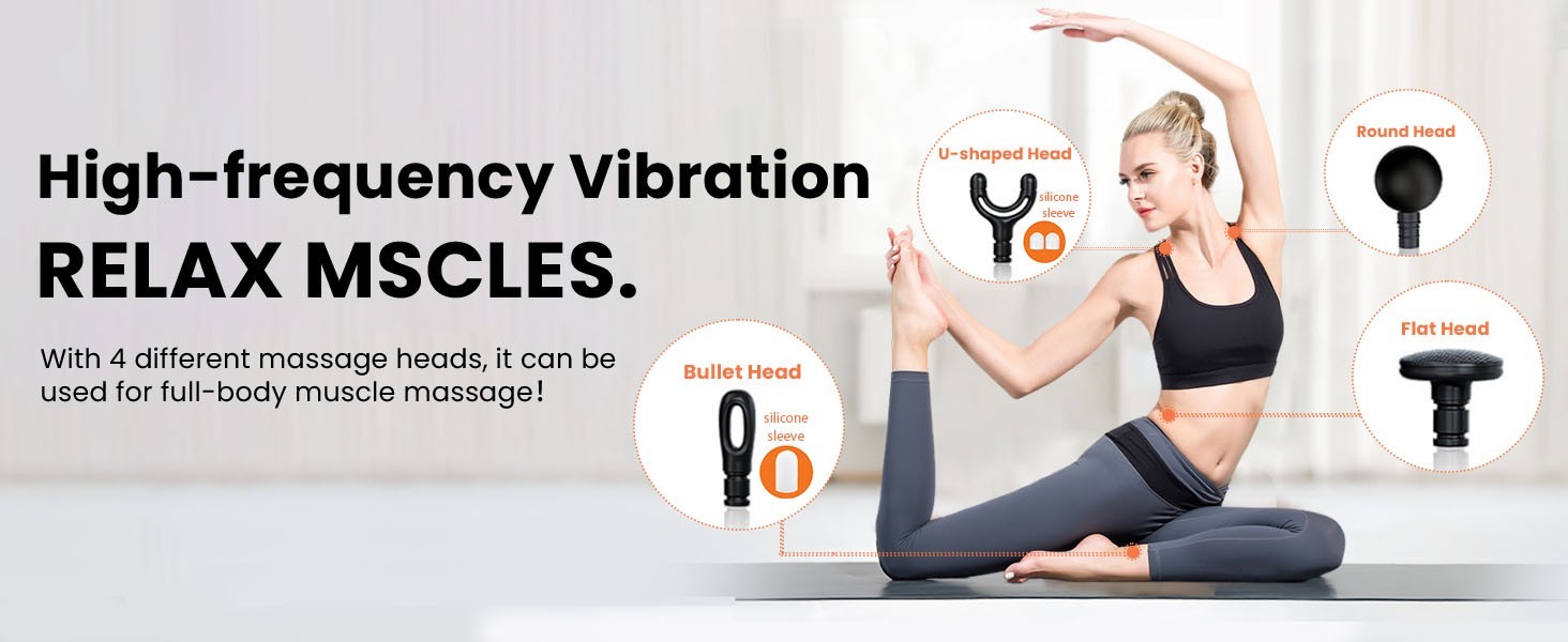 iKyoor Massage Gun Brushless Exended Handle Deep Tissue Electric Massage Hammer