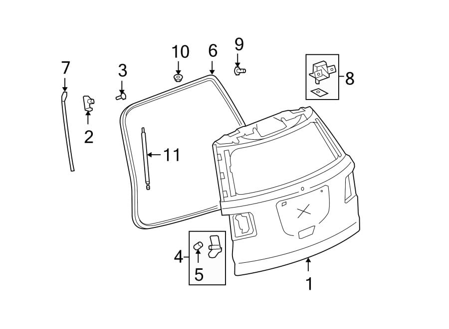 21.89 Inch 2Pcs Liftgate Trunk Struts Lift Supports Compatible with Gmc Acadia