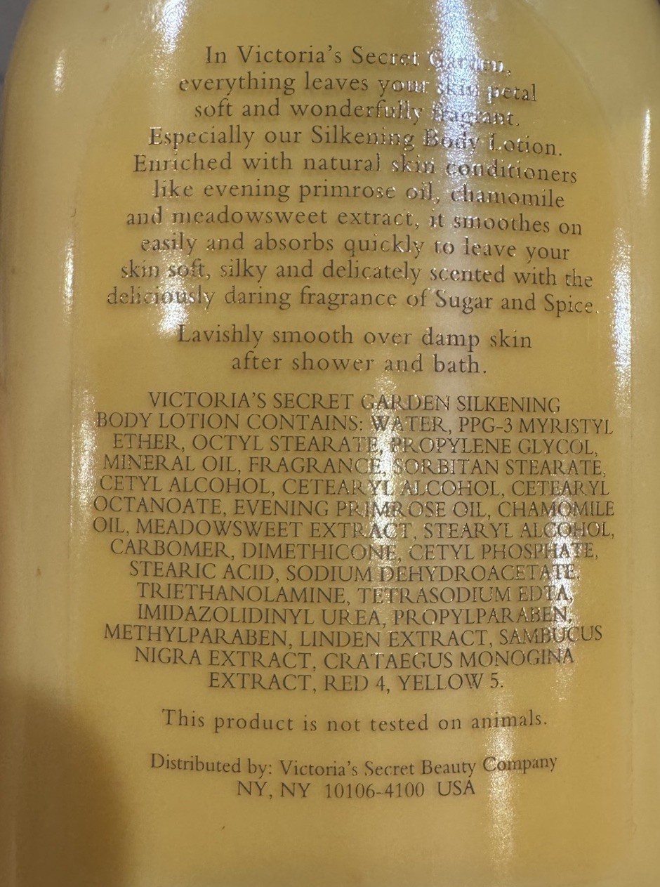 VTG Victoria's Secret Garden Silkening Lotion Sugar and Spice 8oz - LOT 2 NOS