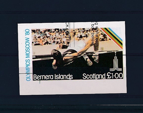 D160205 Olympics Moscow 1980 S/S MNH Proof Bernera Islands Imperforate