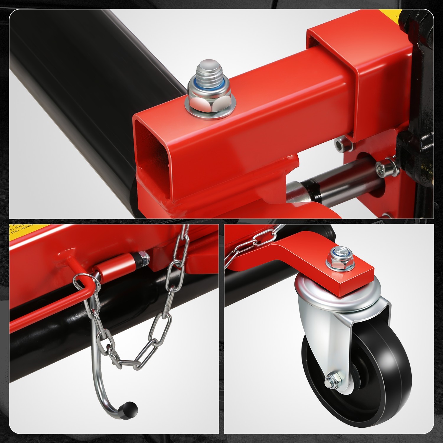 1500 lbs 12'' Car Wheel Tire Dolly Hydraulic Jack Set w/ Ratchet Foot Pedal 2Pcs