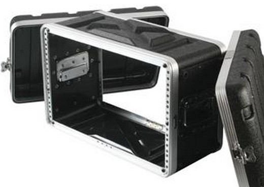 Rack Case 6U Space SHALLOW 8 Inch Deep shell, DJ, Light Weight 19" Std w Screws