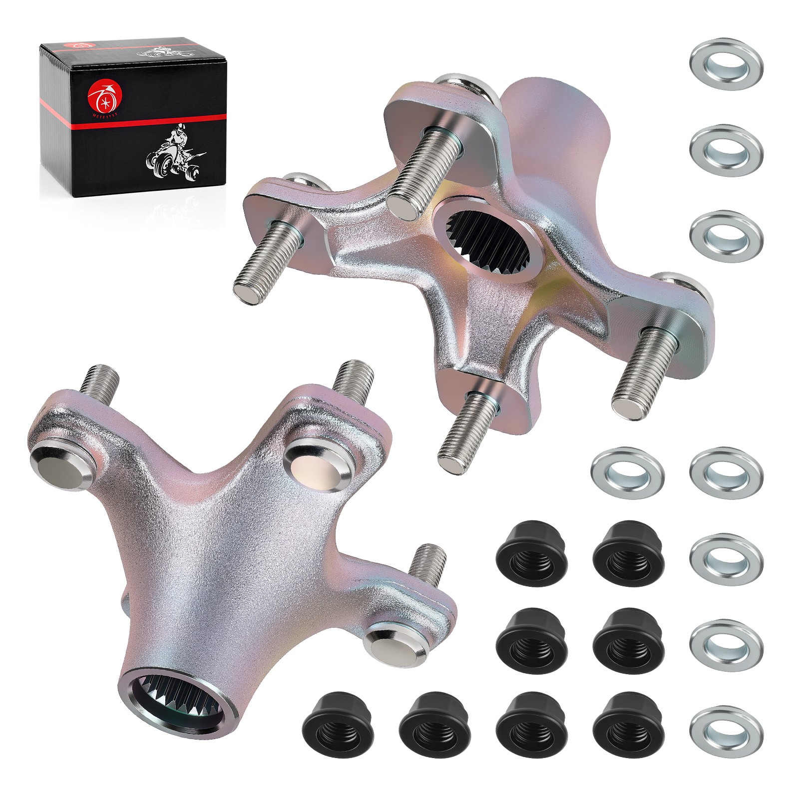 2 Rear Wheel Hubs for Honda Sportrax 400 TRX400EX 2x4 1999-2008 w/ Nuts Adaptors