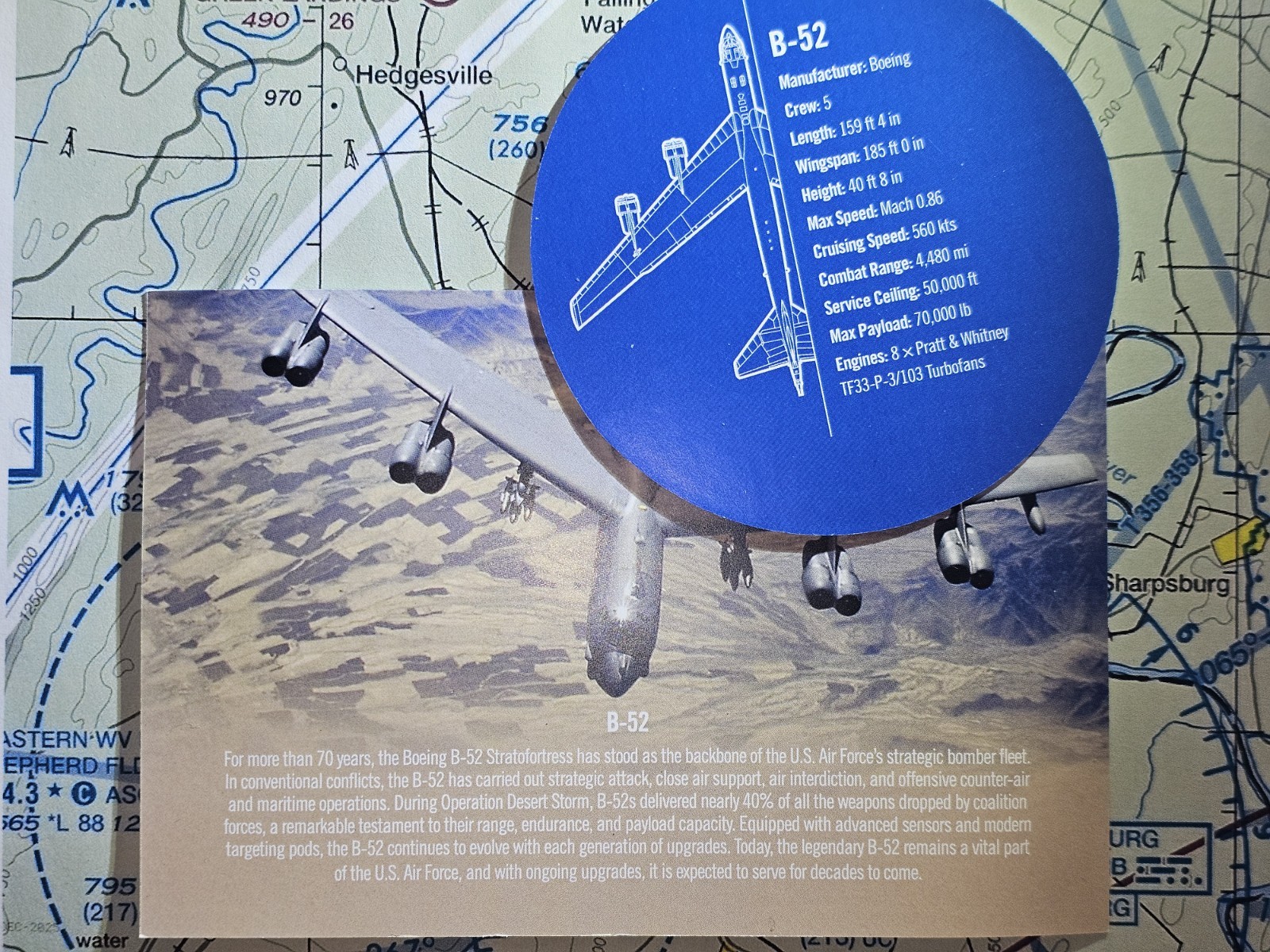 MOTOART PLANETAGS B-52 STRATOFORTRESS COASTER SET OF 4 W/HOLDER