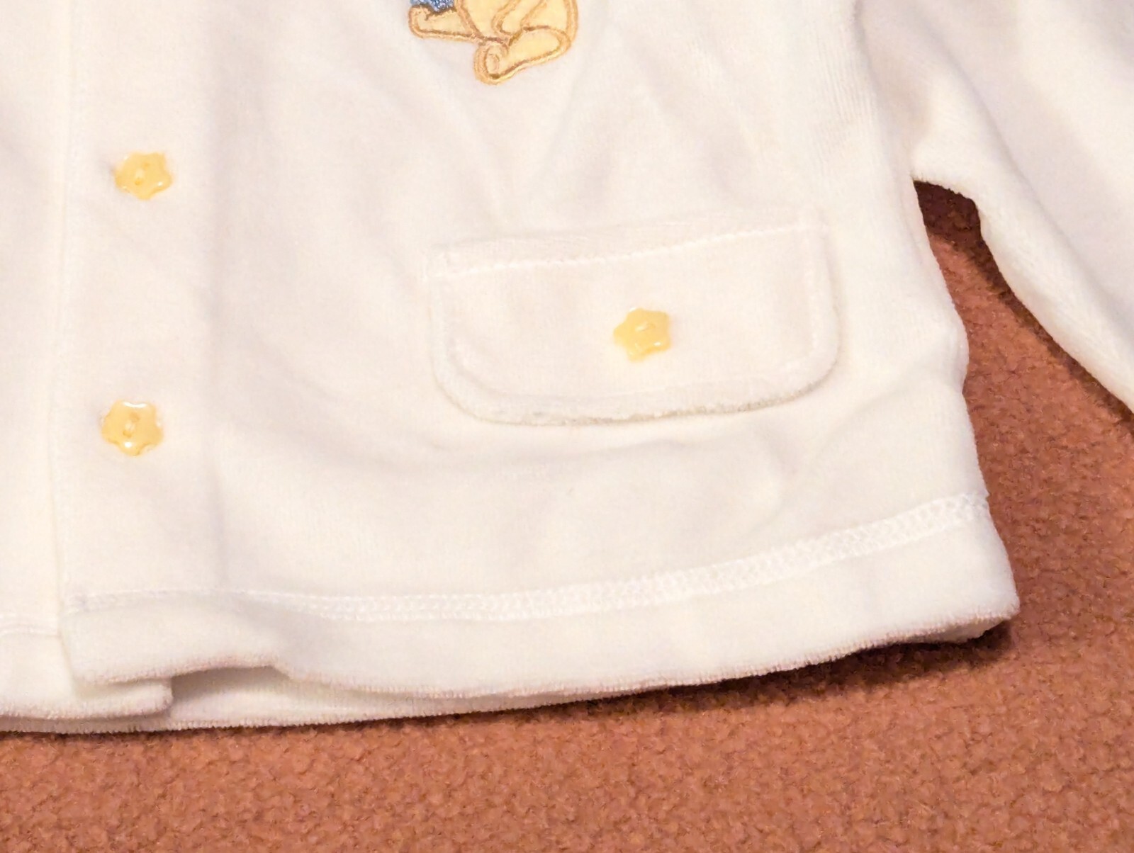 Vtg Disney Winnie The Pooh Embroidered Baby Jacket Velour 9 mos NWT