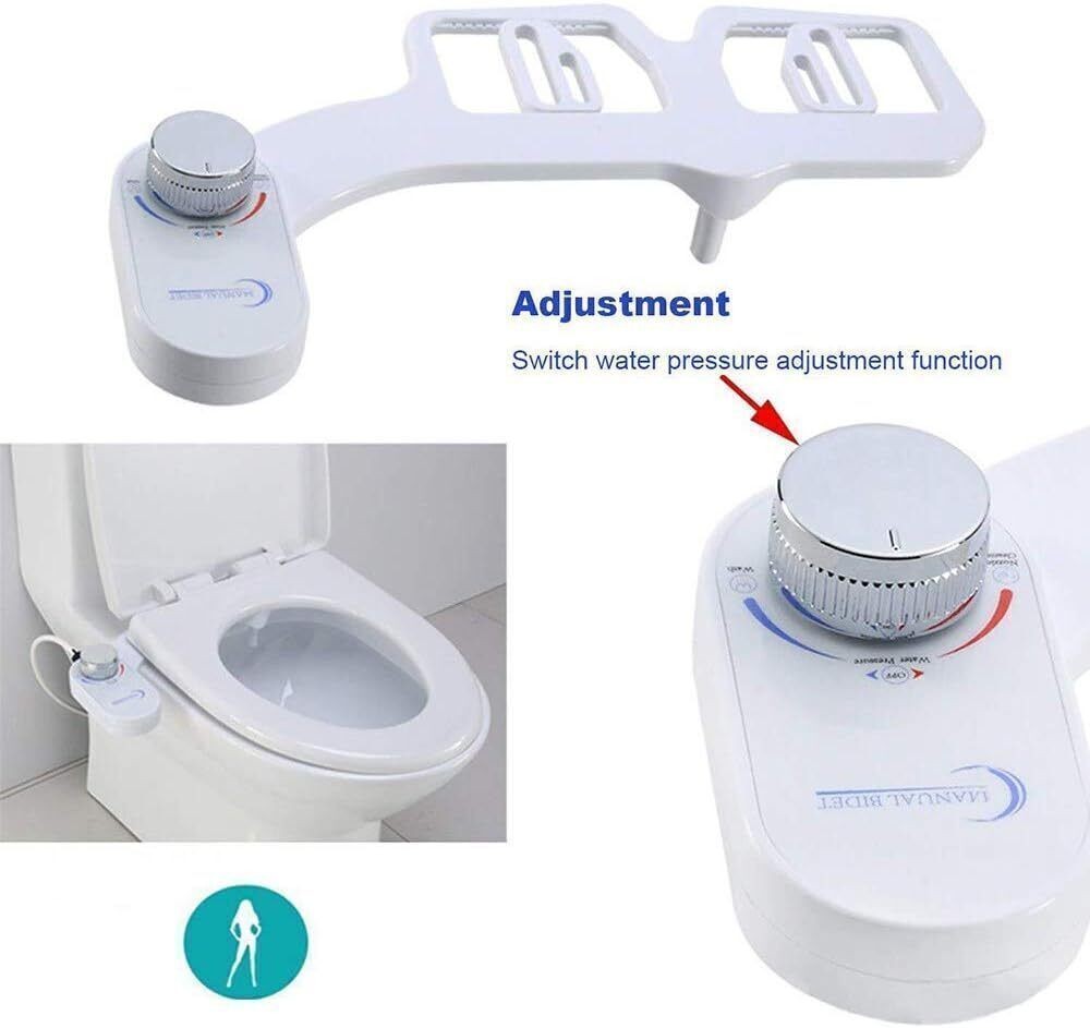 Dual Nozzle Spray Bidet Fresh Cold Water Non Electric Toilet Seat Attachment USA