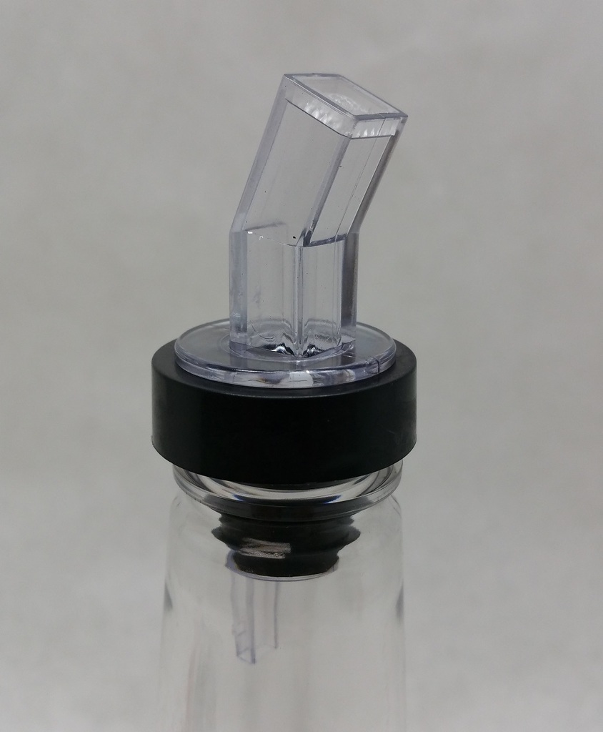 (12) Black & Clear SCREENED Liquor Bottle POUR SPOUTS Flair Pourers