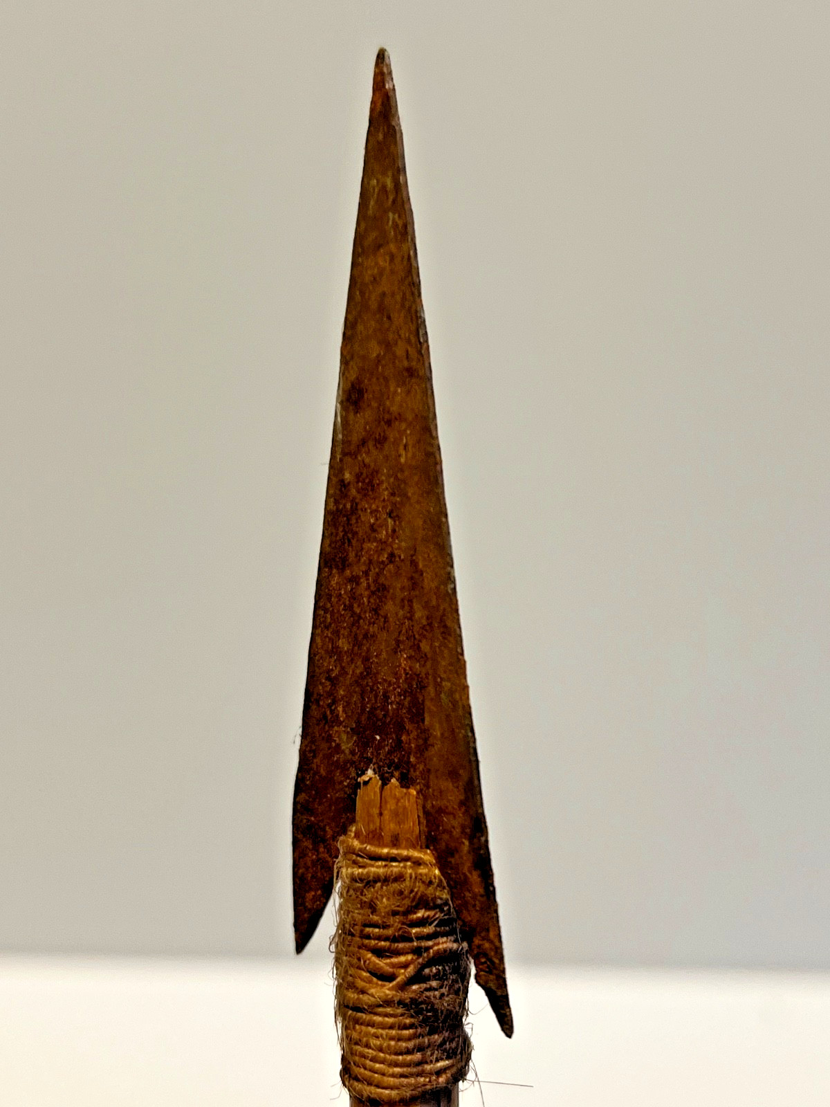 Original Native American Indian Arrow; Metal Tip; Feathers; Sinew; #E9