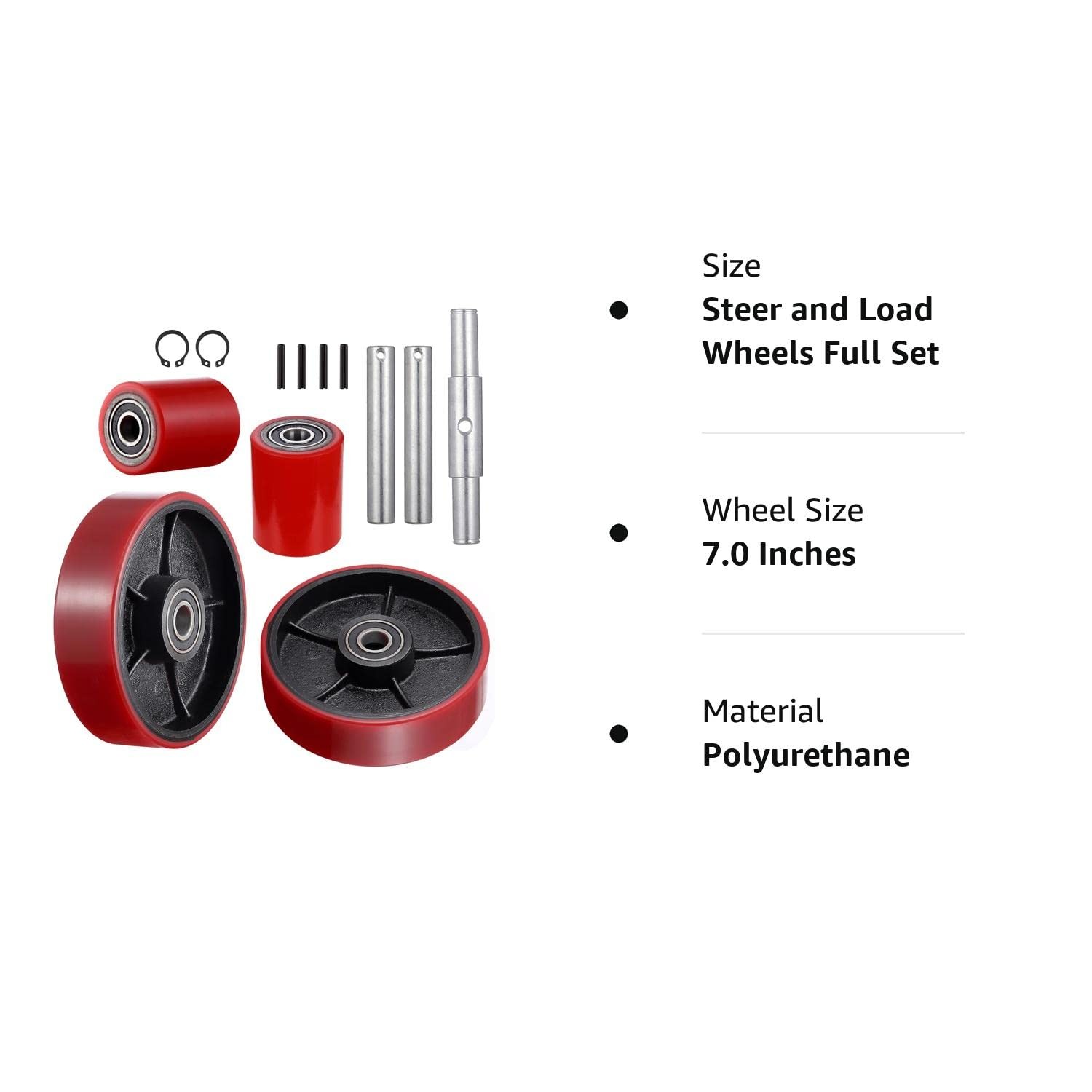 Pallet Jack Truck Wheels Replacement Kit 20mm ID Bearings Steer Wheel Load Wheel