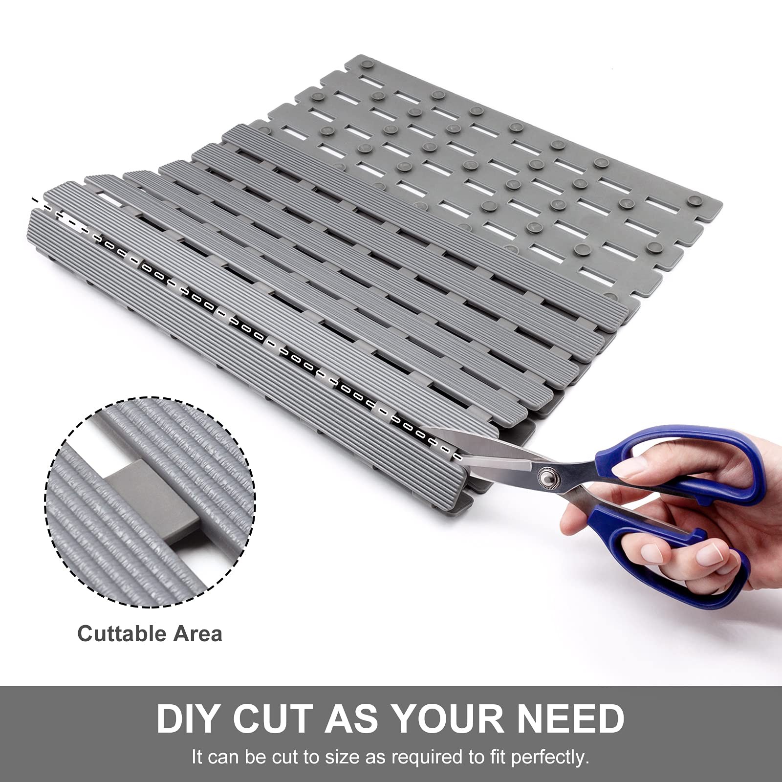 Non Slip Bath Mat Quick Drain Shower Floor Mat Colorful Bathtub Mat Slatted Duck