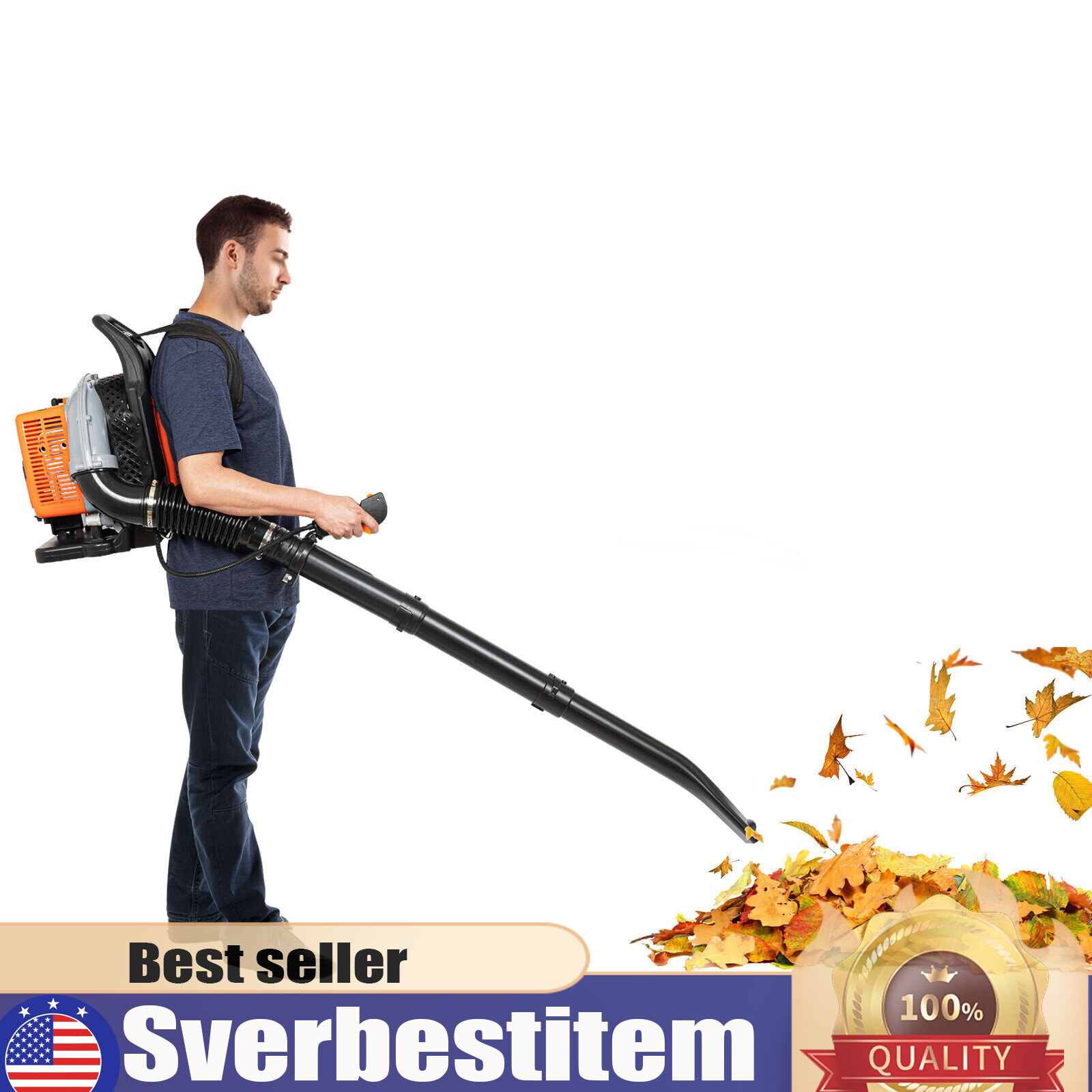 2024 New Upgraded 63CC 2-Stroke 850CFM 4.3HP Commercial Backpack Gas Leaf Blower