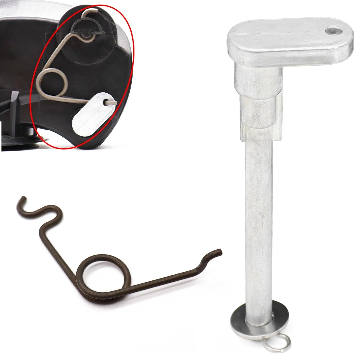 Fuel Door Hinge Pin with Gas Door Spring for 2015-2020 F150 Loose Gas Cap Perman