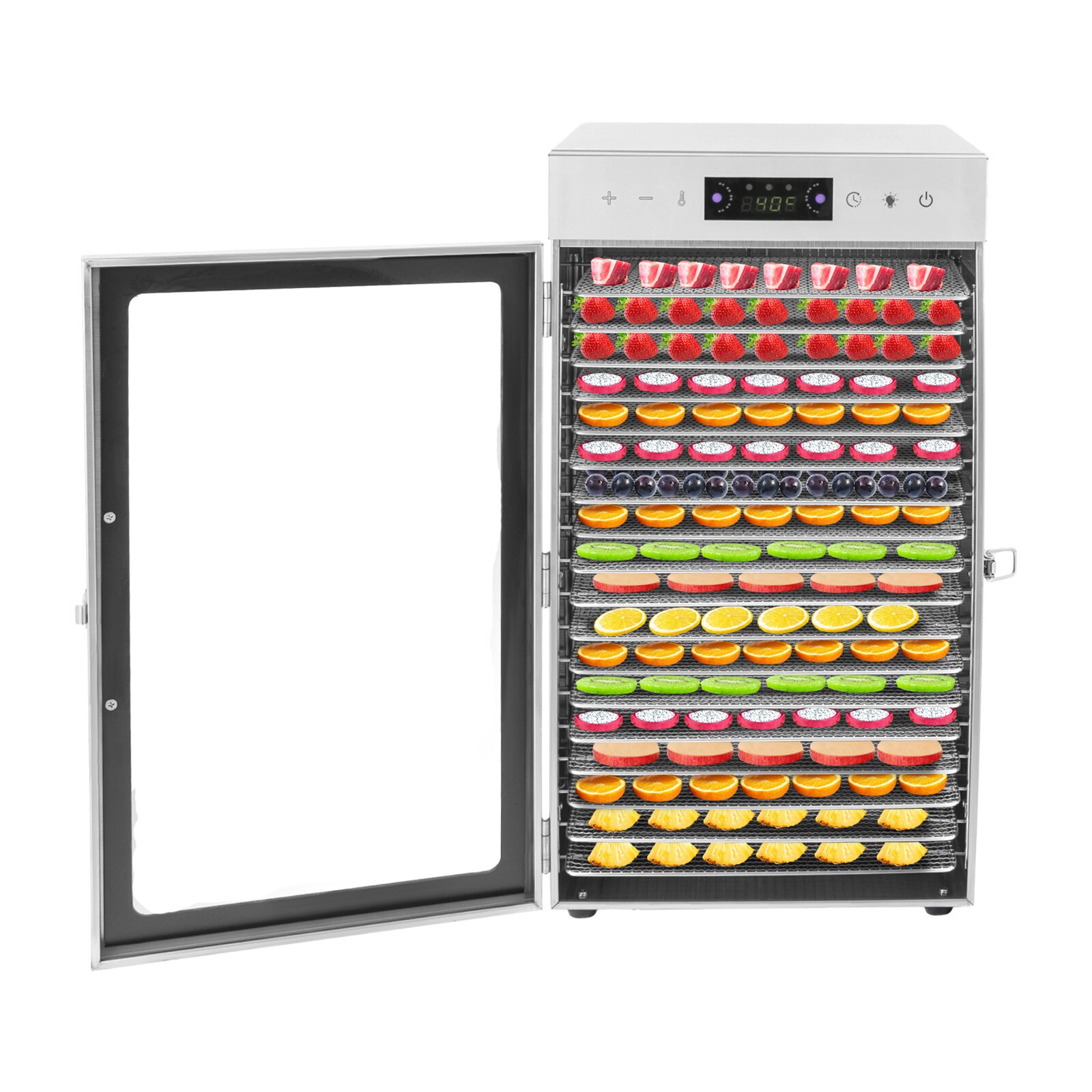 Commercial Dehydrator 18 Stainless Steel Trays Fruit Vegetable Food Dry Machine