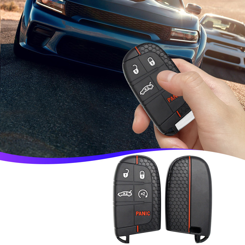 Silicone Key Cover for Jeep Grand Cherokee Renegade Dodge Challenger Durango NEW