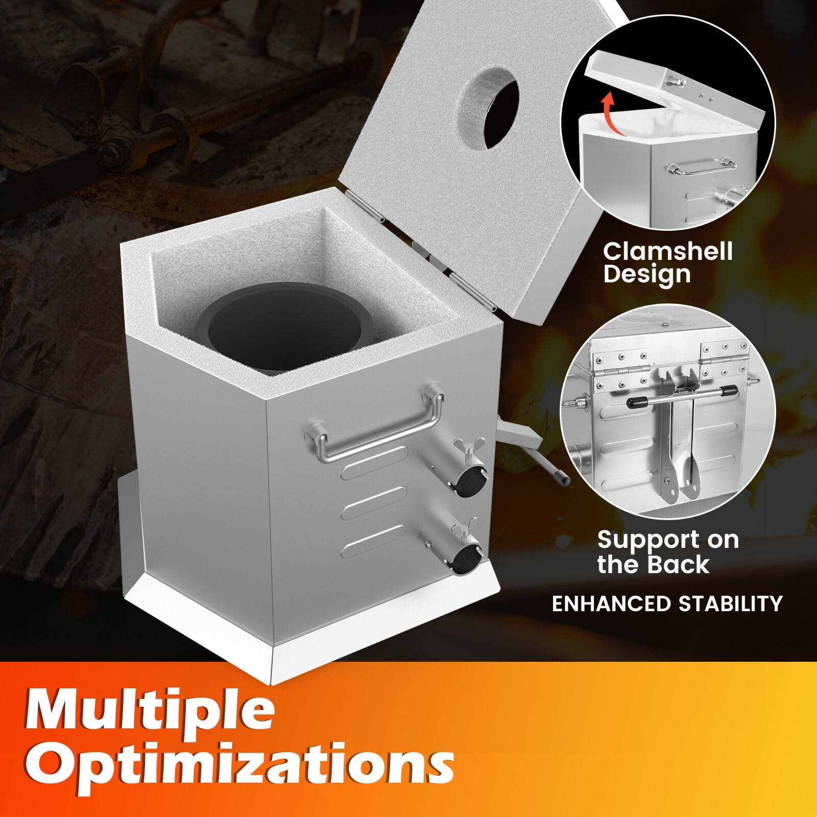 25KG Propane Furnace Kit w/ 2 Crucible Tongs,Smelting Gold Metal Recycle 2700℉