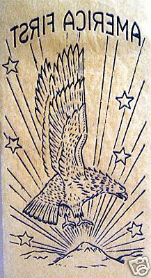 1940 Home Front WW II America First Patriotic Iron On War Transfer Tattoo #17