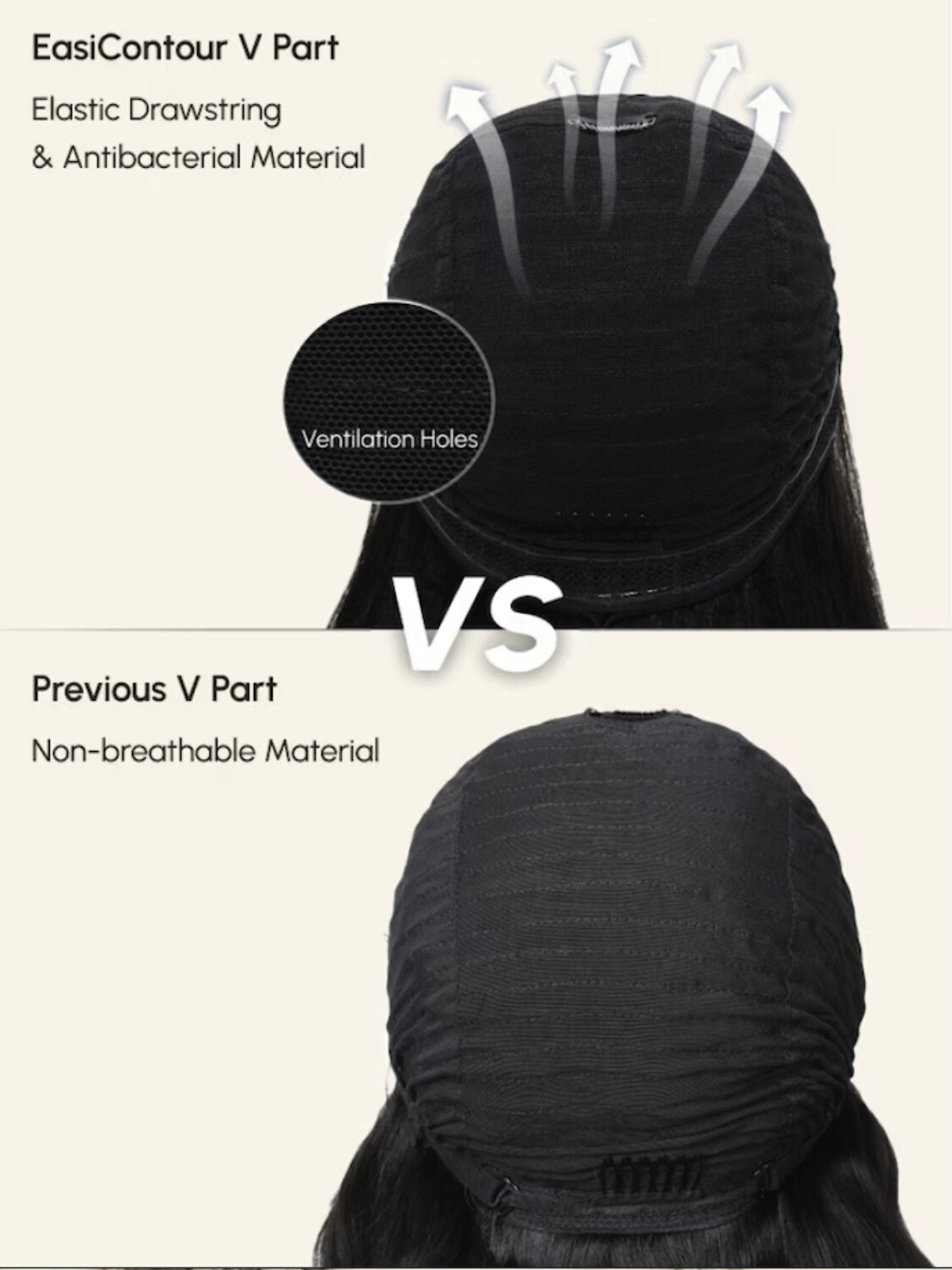 UNice Brazilian Curly V Part Human Hair Wig with Drawstring Glueless Wear Go Wig