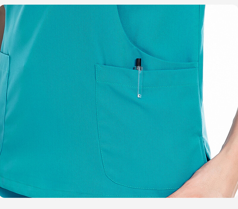 Stretch Scrub Women Solid V-Neck Top Cargo Jogger Pant Medical Nurse Uniform