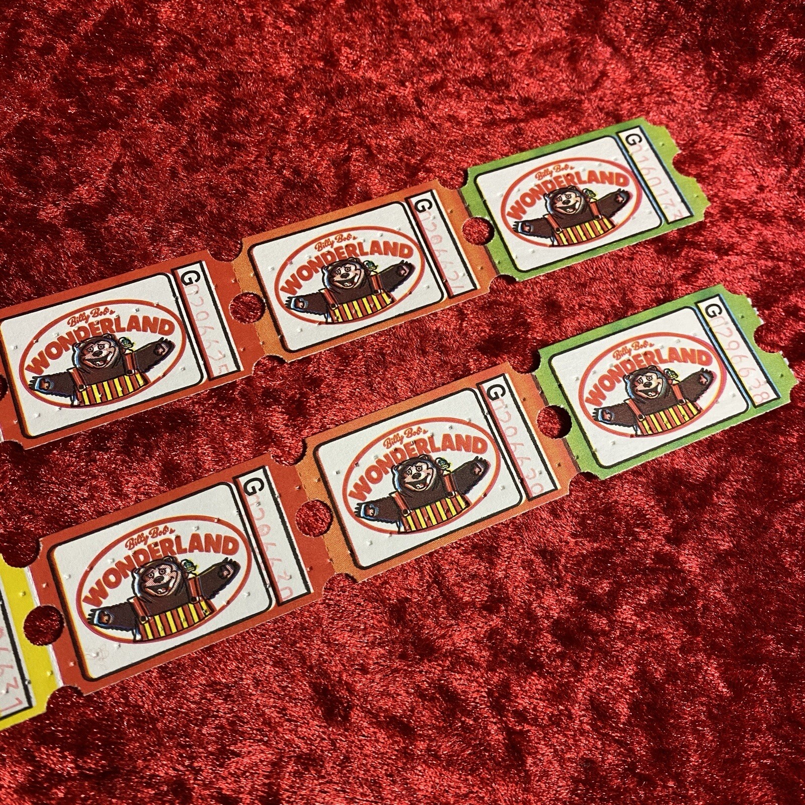 Lot Of 10 Billy Bob’s Wonderland Tickets Rock-afire Explosion / ShowBiz Pizza