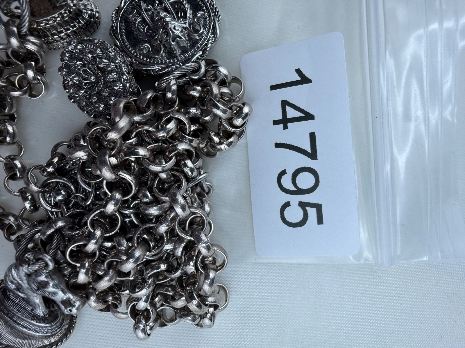 Egyptian Revival Charm Necklace Signed Lane Bryant 48”