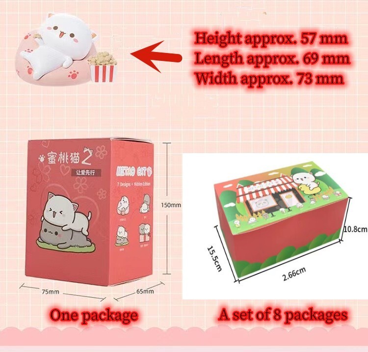 Season2 Peach and Goma MITAO-CAT Sweet Lovely Figure Art Toy Desktop Deco Gift