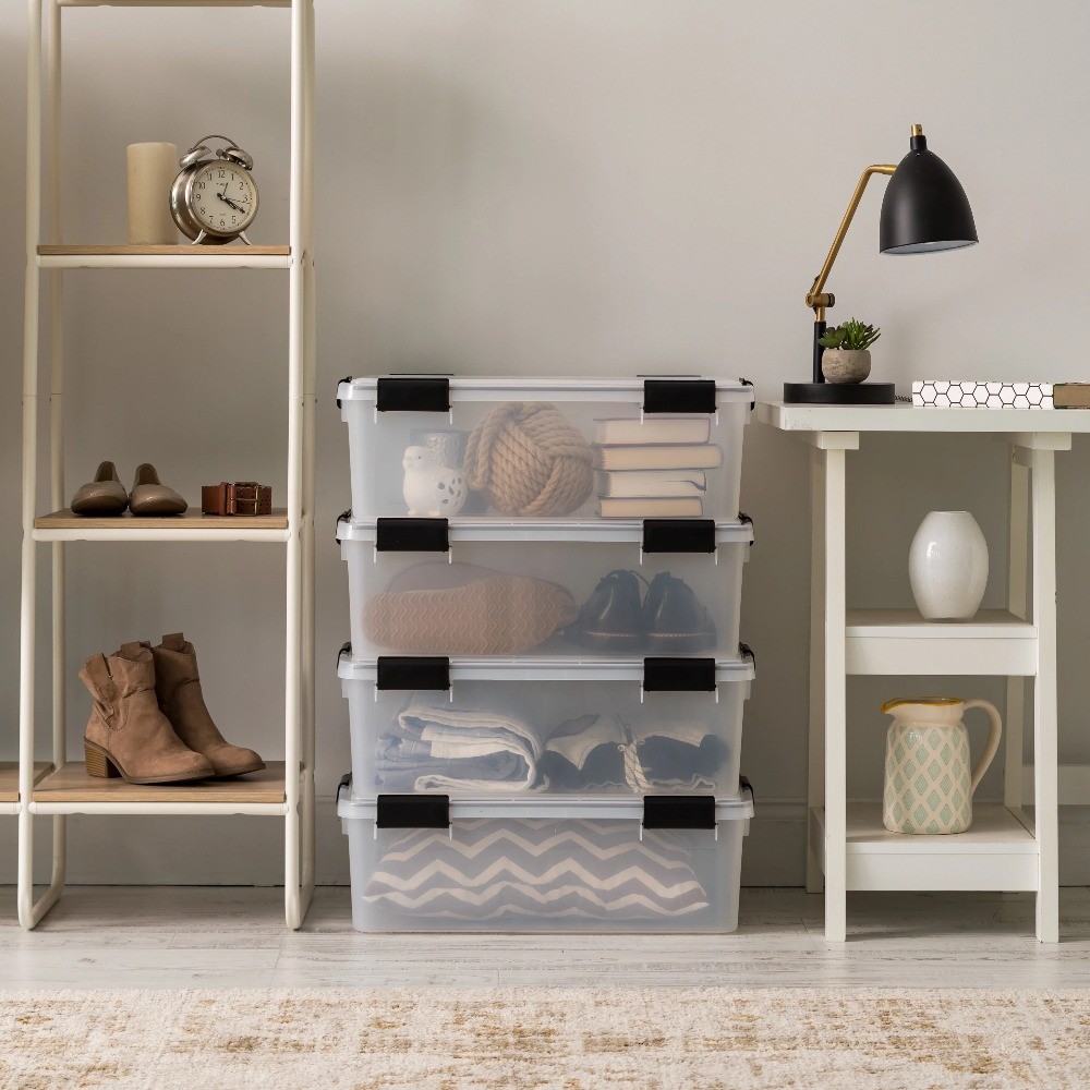 41.2 Quart WeatherPro™ Storage Container Box Bin with Seal Latching Lid, Clear