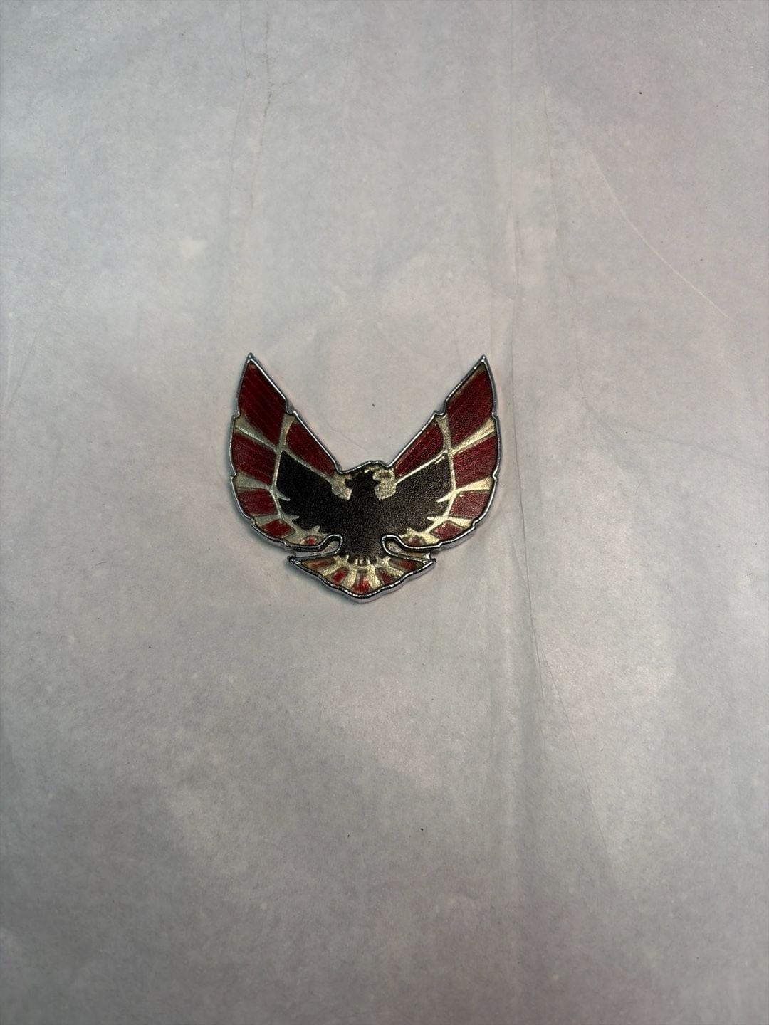 1970-1973 Pontiac Firebird Fender / Sail Panel Bird Emblem Logo - Red/Black