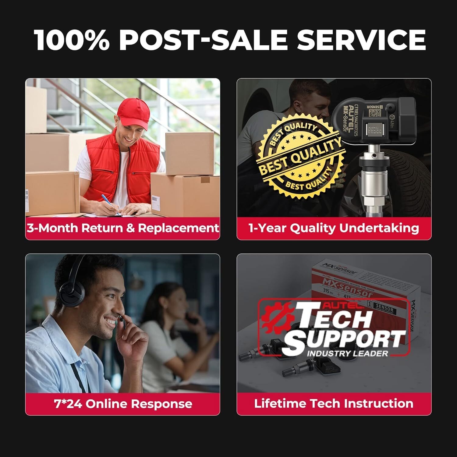 Autel MX-Sensor 315MHz & 433MHz Programmable TPMS Universal Tire Pressure Sensor