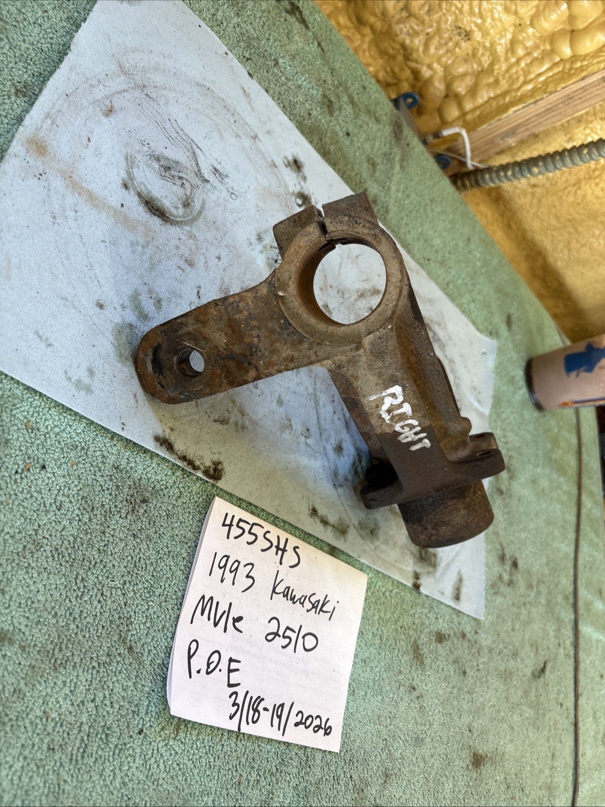 1993 Kawasaki Mule 2510 Wright Front Steering Knuckle Spindle 455