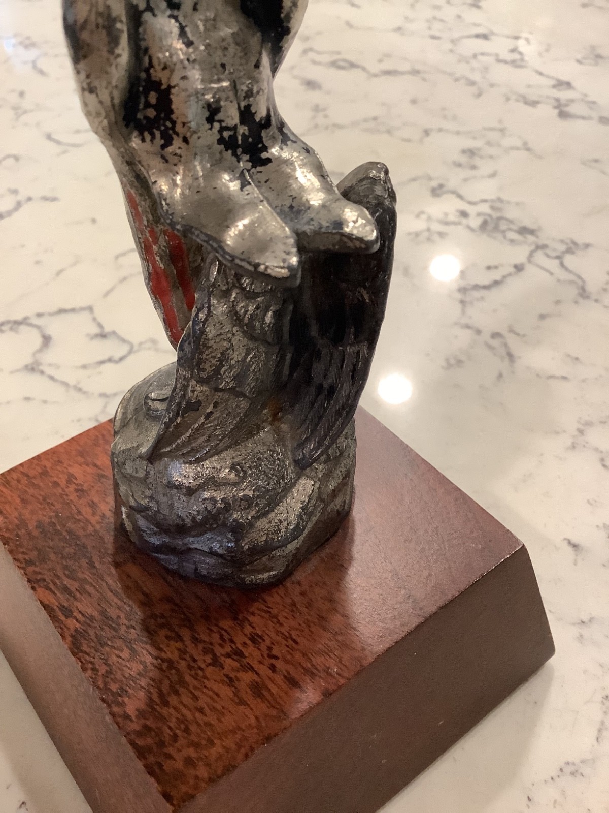 Vintage 1930s Hood Ornament Featuring Uncle Sam with Eagle by his Feet