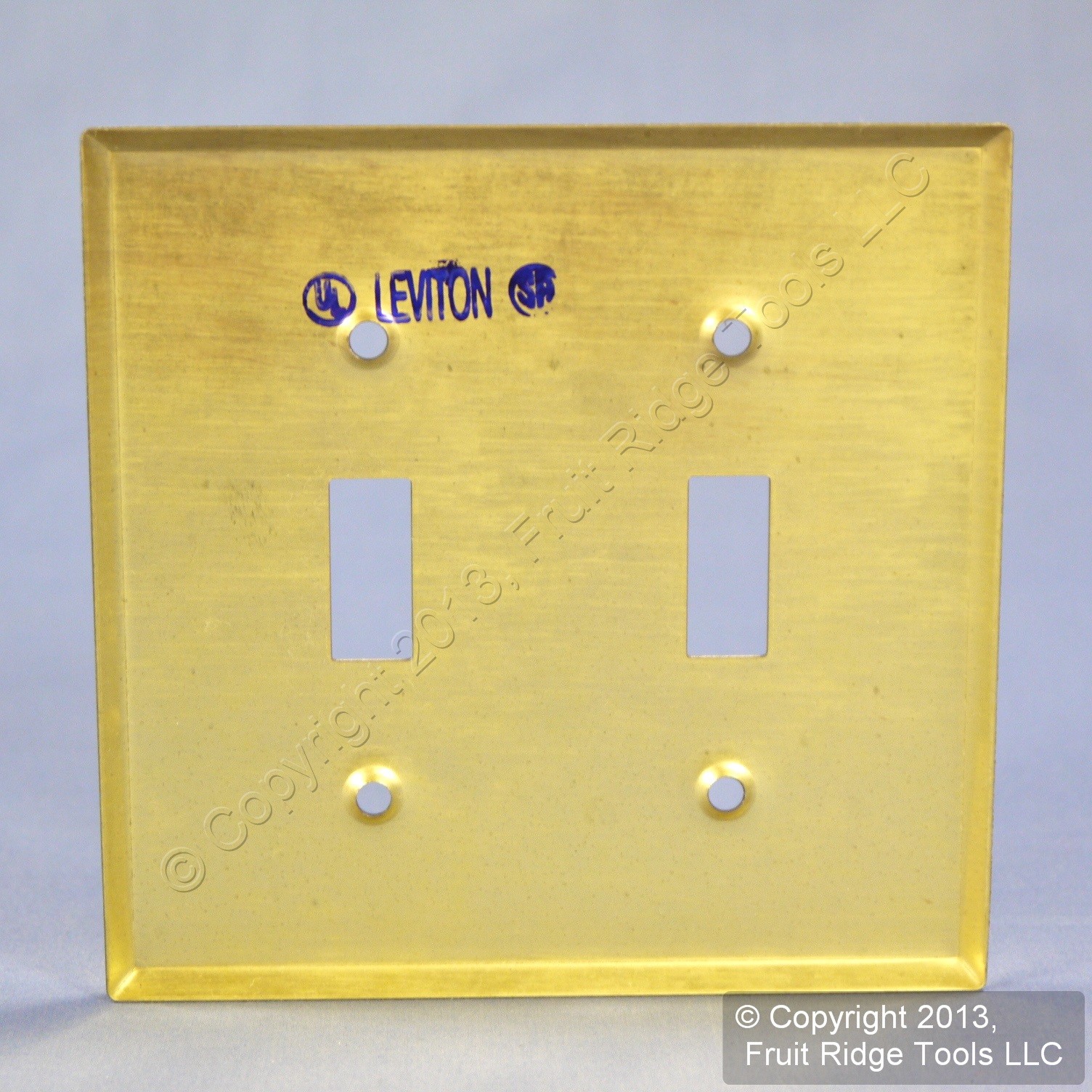 Leviton Polished Brass 2-Gang Toggle Switch Cover Wall Plate Switchplate 89709